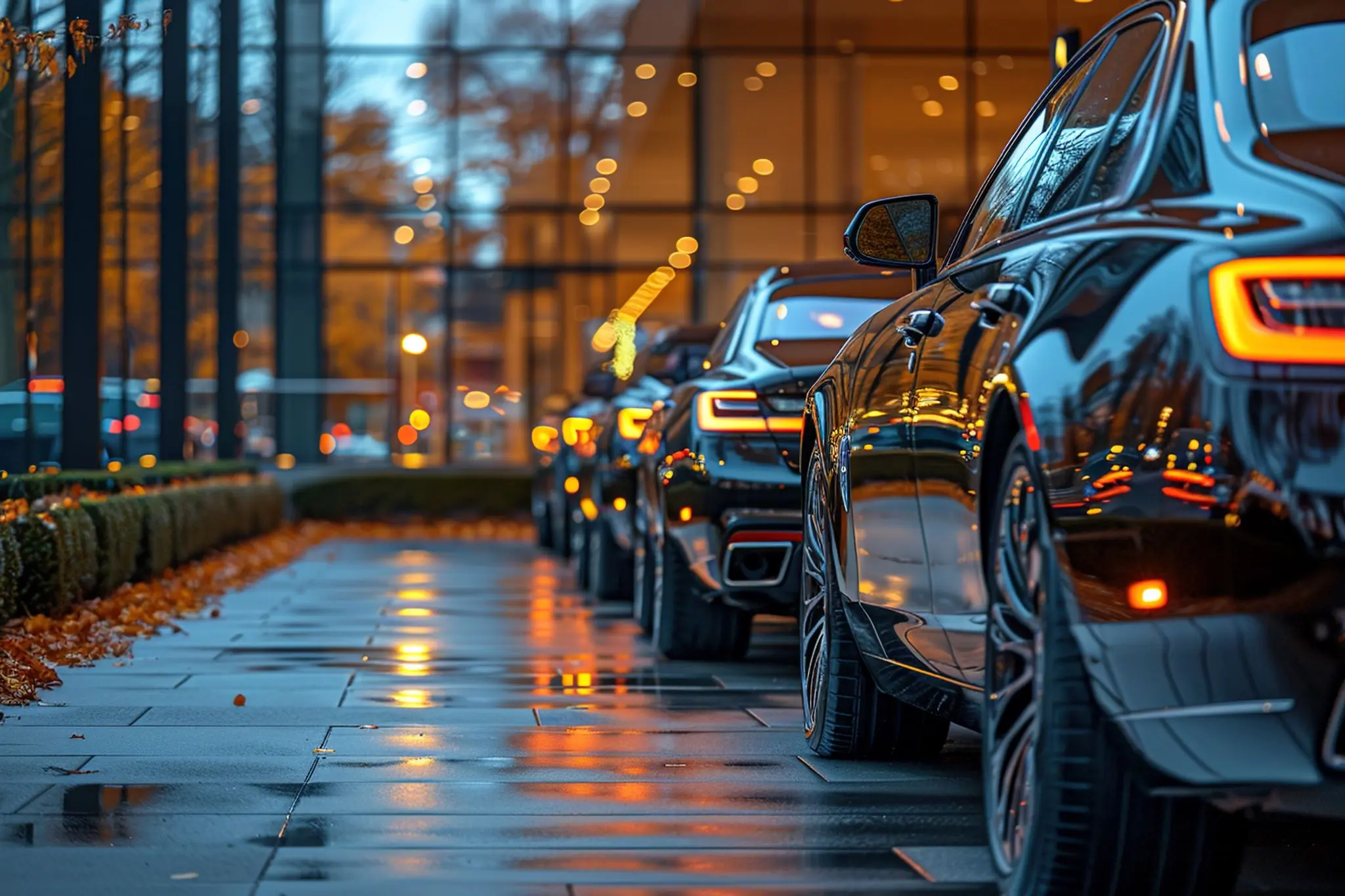Chauffeur-driven luxury sedan traveling on the motorway between Manchester and London
